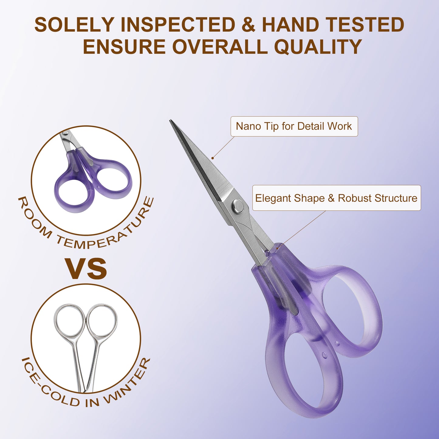 PAFASON 4" Stainless Steel Detail Craft Scissors Set with Straight Precise Tips & Safety Cap & TSA Complied Ideal for Scrapbooking, Paper Yarn Thread Fabric Cutting Sewing Quilting Embroidery Knitting