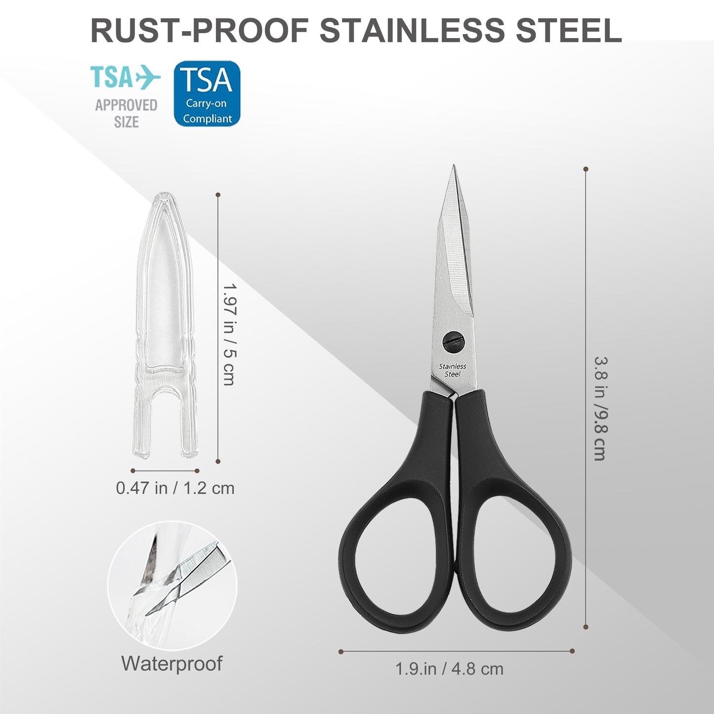PAFASON Small Stainless Steel Precise Thread Yarn Fabric Detail Paper Cutting Scissor with Safety Cover for DIY Embroidery Quilting Sewing Knitting Crafting Cross Stitch Crochet