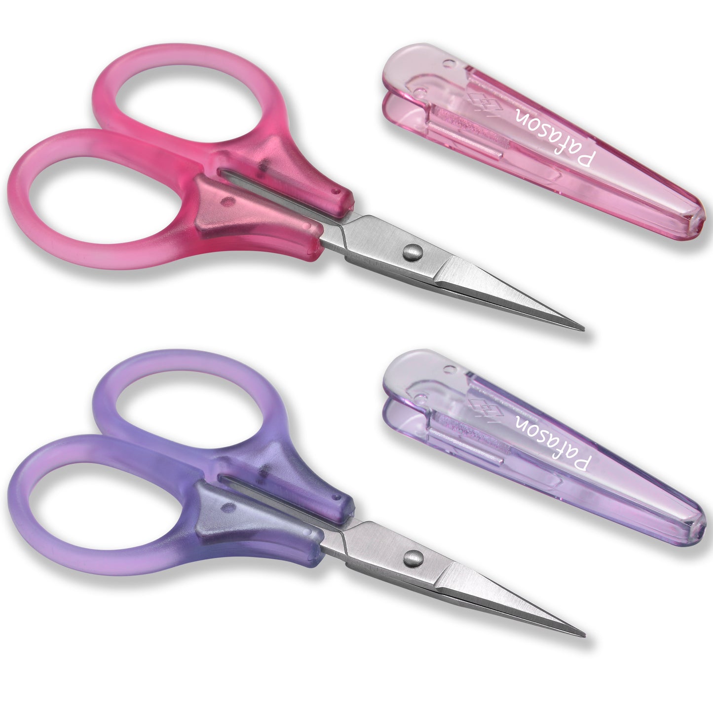 PAFASON Small Stainless Steel Precise Embroidery Scrapbooking Quilting Crafting Sewing Thread Yarn Fabric Cross Stitch Crochet Knitting Detail Cutting Travel Scissors with Safe Cap n TSA Complied
