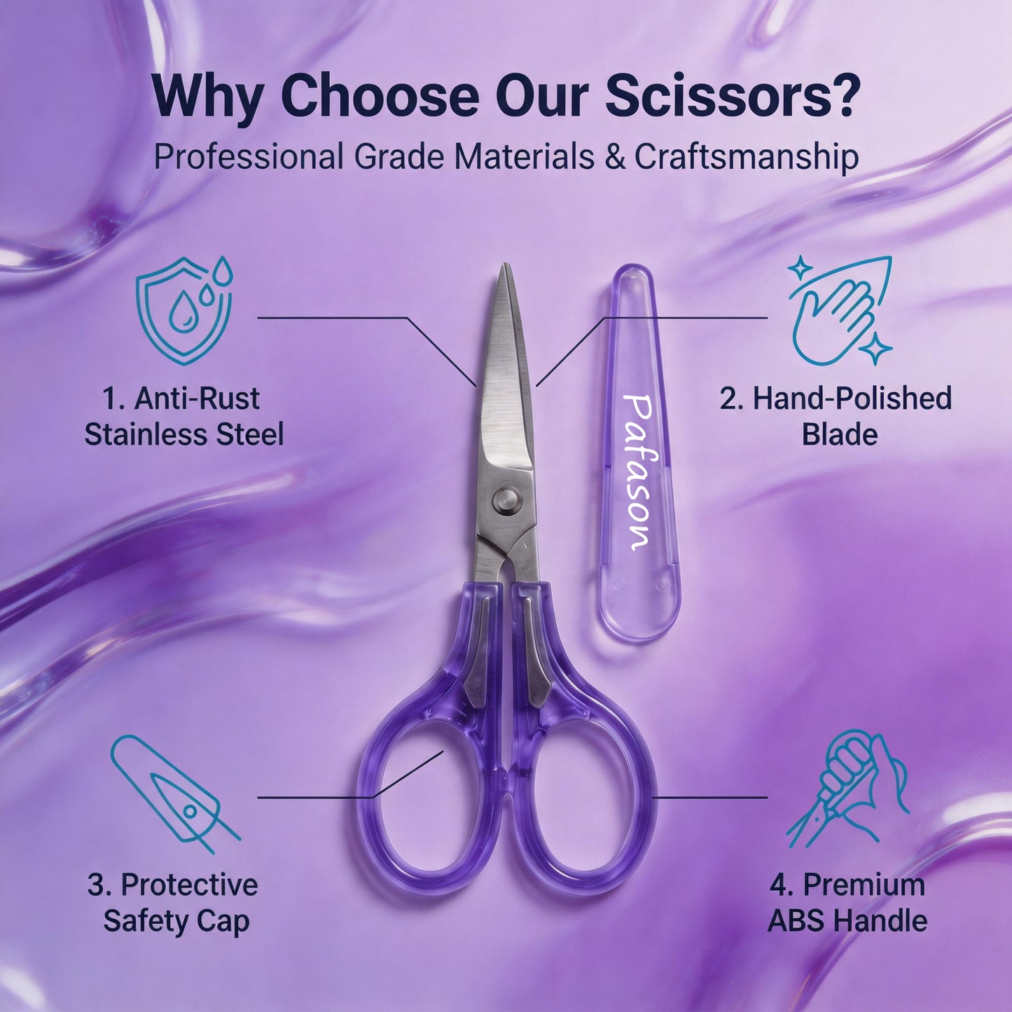 PAFASON Small Travel Embroidery Scissors Set Curved Straight Tip All Purpose for Quilting Sewing Knitting Crafting Cross Stitch Crochet Thread Yarn Paper Fabric Detail Multipurpose Cutting Safety Case
