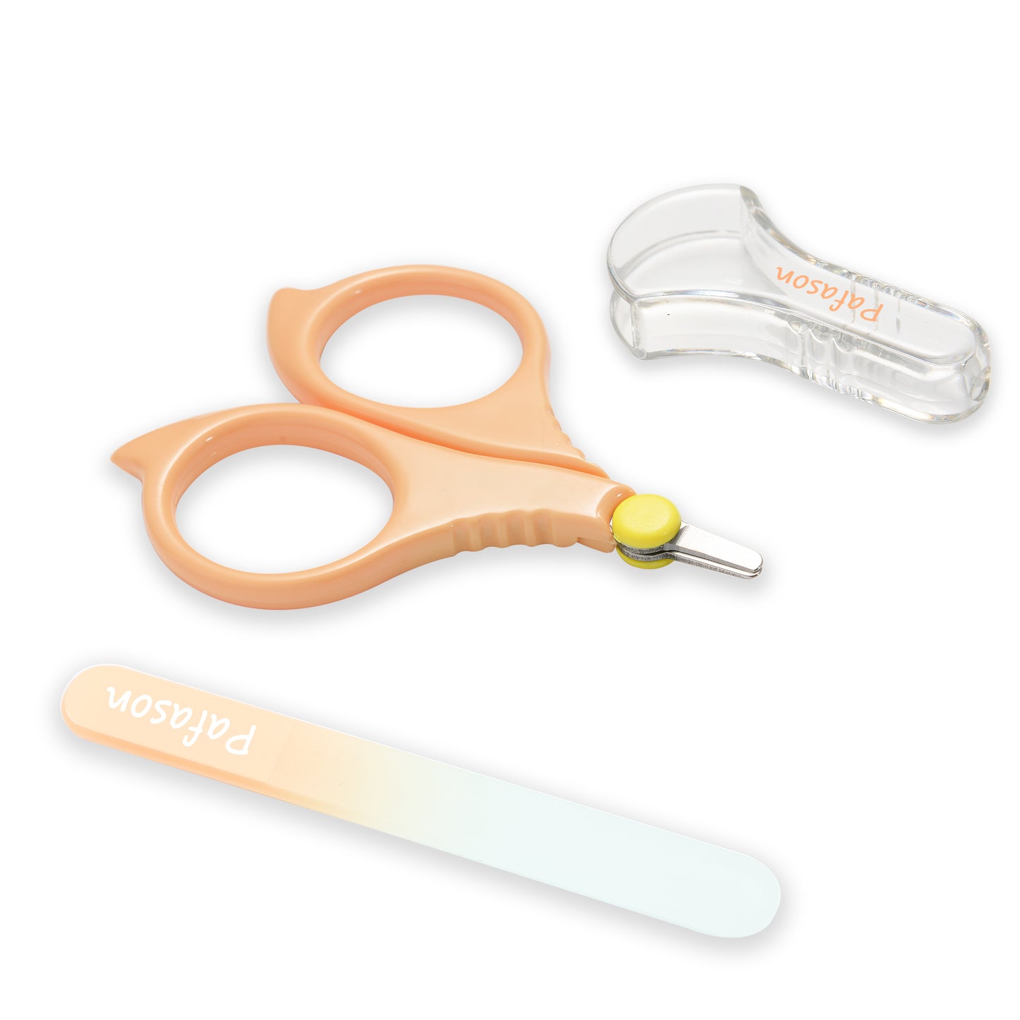 PAFASON® Baby Round Tip Safety Manicure Nail Scissors and Baby Glass Nail File Set, Stainless Steel, Czech Float Glass, Ideal Shower Gift for Infant, Newborns, Babies Toddlers