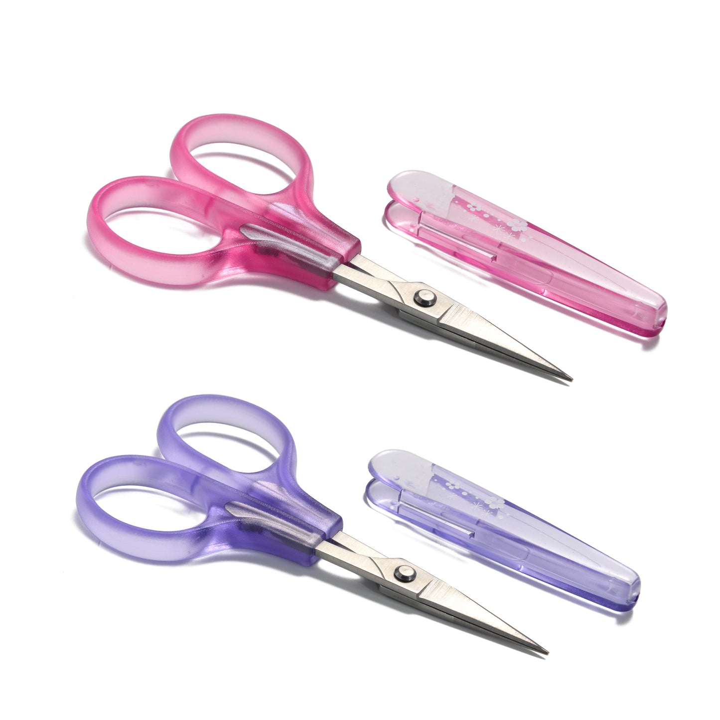 PAFASON® 4" Stainless Steel Detail Craft Scissors Set with Straight & Precise Tips & Safety Cover Ideal for Scrapbooking, Paper Cutting, Sewing, Crafting, Quilting