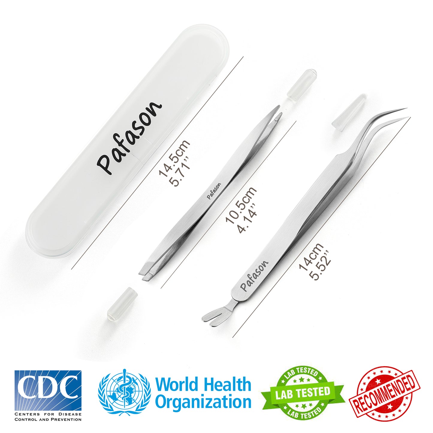 PAFASON® Stainless Steel Premium Dual Tipped Tick Removal Tweezer Set - Remover for Dogs, Cats and Humans with Storage Case