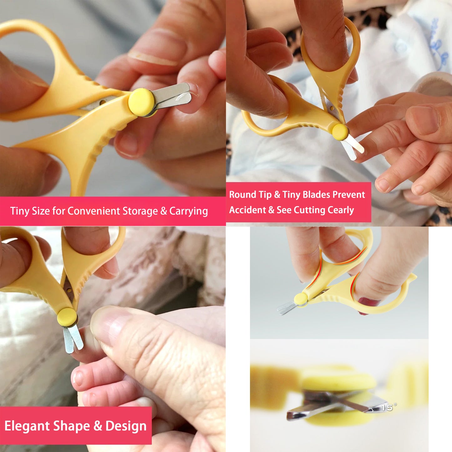PAFASON® Baby Round Tip Safety Manicure Nail Scissors and Baby Glass Nail File Set, Stainless Steel, Czech Float Glass, Ideal Shower Gift for Infant, Newborns, Babies Toddlers