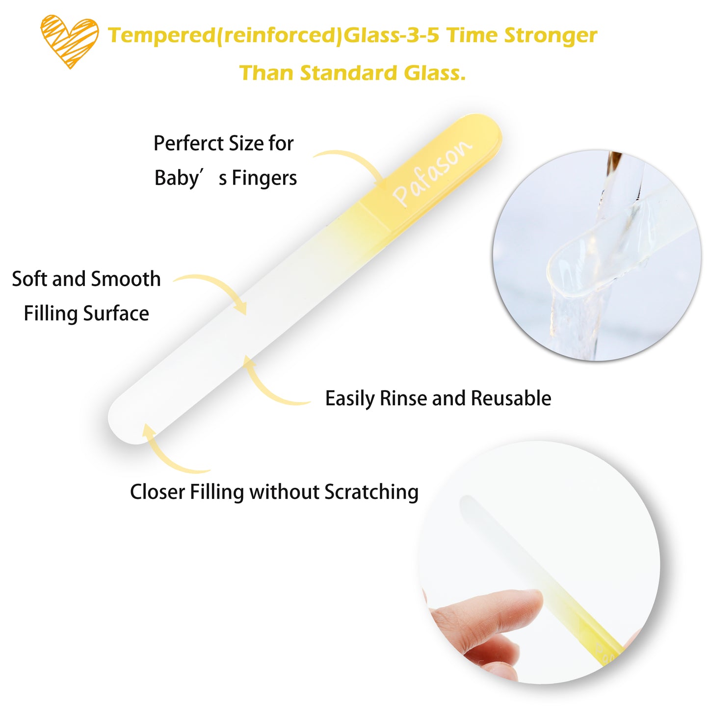 PAFASON® Baby Round Tip Safety Manicure Nail Scissors and Baby Glass Nail File Set, Stainless Steel, Czech Float Glass, Ideal Shower Gift for Infant, Newborns, Babies Toddlers