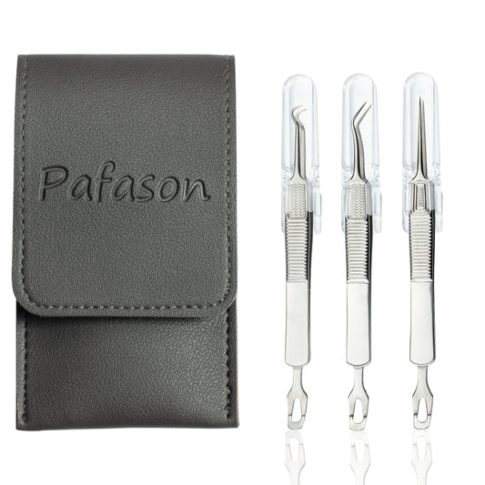 PAFASON® Stainless Steel Blackhead Pore Remover Pimple Popper Acne Comedone Extractor Tool Kit with PU Leather Case, Stainless Steel Blackhead Removal Tool for Blemish, Whitehead, Zit Removing