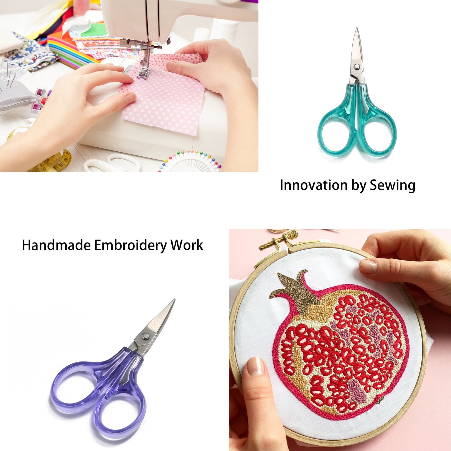 PAFASON® Sharpest and Precise Stainless Steel Curved & Straight Thread Yarn Cutting Scissors with Protective Cover - Ideal for Embroidery, Quilting, Sewing, Knitting, Crafting