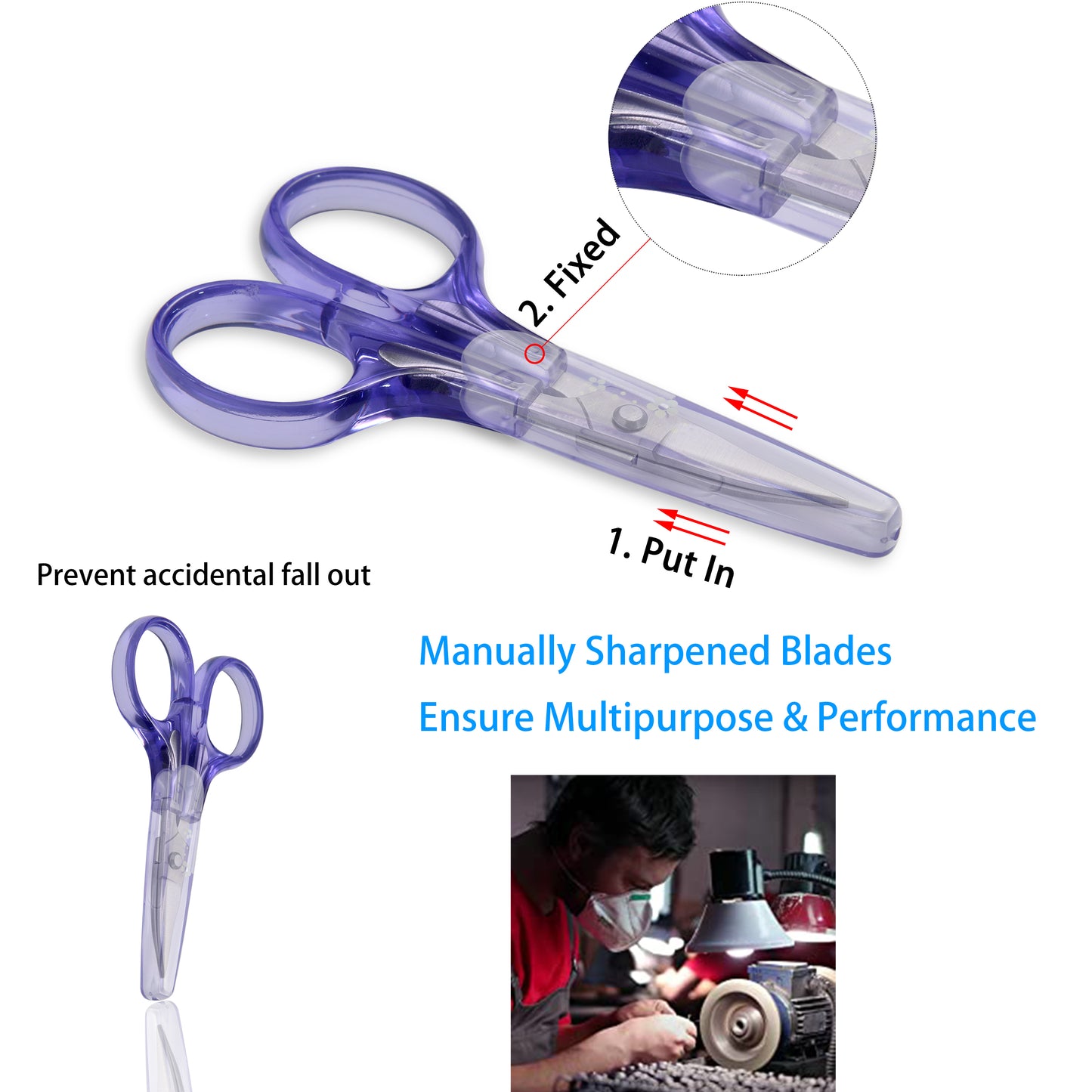 PAFASON® Sharpest and Precise Stainless Steel Curved & Straight Thread Yarn Cutting Scissors with Protective Cover - Ideal for Embroidery, Quilting, Sewing, Knitting, Crafting