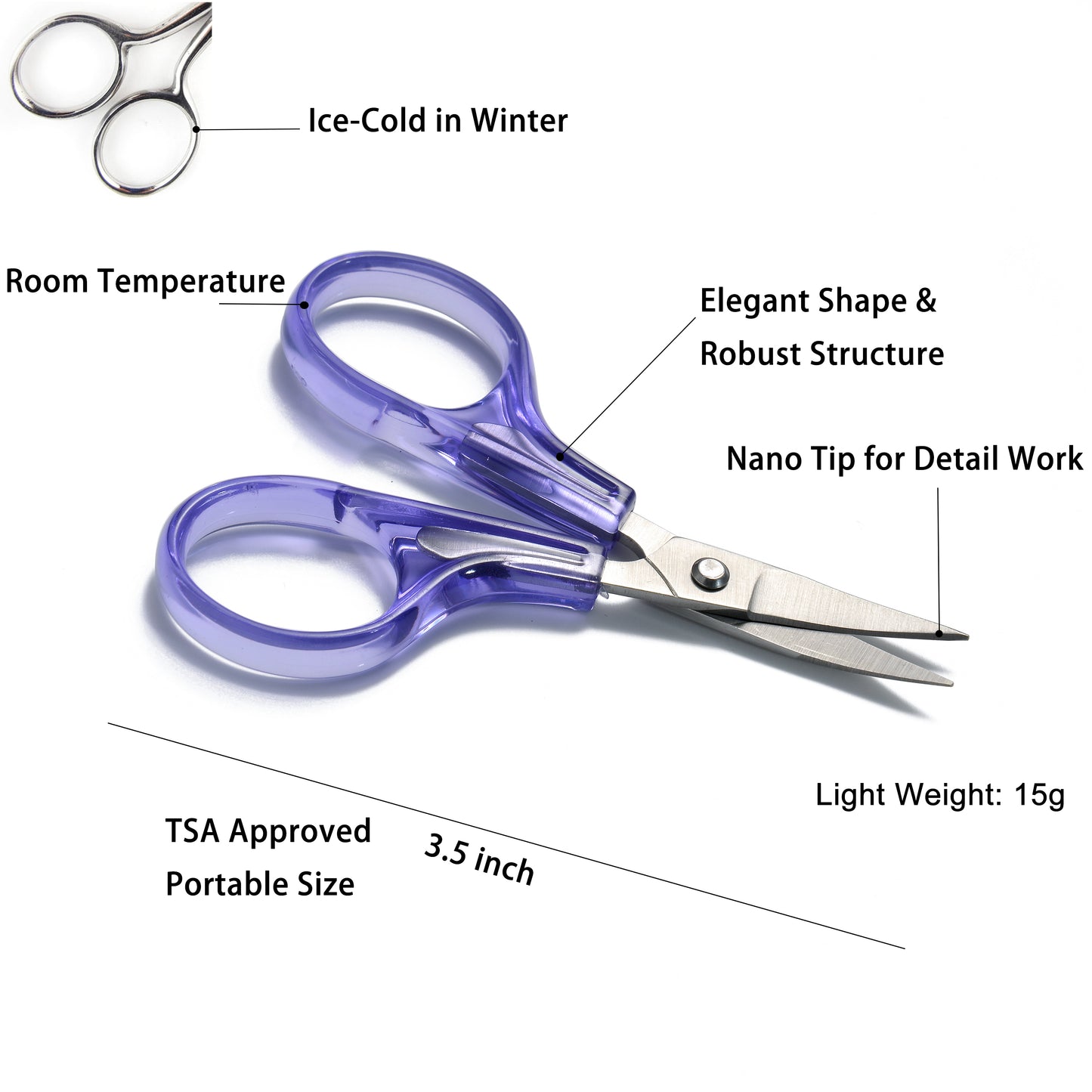 PAFASON® Sharpest and Precise Stainless Steel Curved & Straight Thread Yarn Cutting Scissors with Protective Cover - Ideal for Embroidery, Quilting, Sewing, Knitting, Crafting