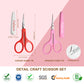 PAFASON 4" Stainless Steel Detail Craft Scissors Set with Straight & Curved Precise Tips & TSA Complied Ideal for Scrapbooking, Paper Yarn Thread Fabric Cutting Sewing Quilting Embroidery Knitting