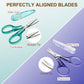 PAFASON® Sharpest and Precise Stainless Steel Curved & Straight Thread Yarn Cutting Scissors with Protective Cover - Ideal for Embroidery, Quilting, Sewing, Knitting, Crafting
