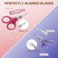 PAFASON 4" Stainless Steel Detail Craft Scissors Set with Straight Precise Tips & Safety Cap & TSA Complied Ideal for Scrapbooking, Paper Yarn Thread Fabric Cutting Sewing Quilting Embroidery Knitting