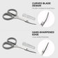 PAFASON High Precision Manicure Scissor Set, 2 PC Multi-Purpose Curved and Straight Cuticle Beauty Grooming Tool for Eyelash, Eyebrow Nail Dry Skin,Stainless Steel, Safety Cases