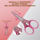 PAFASON Small Stainless Steel Precise Embroidery Scrapbooking Quilting Crafting Sewing Thread Yarn Fabric Cross Stitch Crochet Knitting Detail Cutting Travel Scissors with Safe Cap n TSA Complied