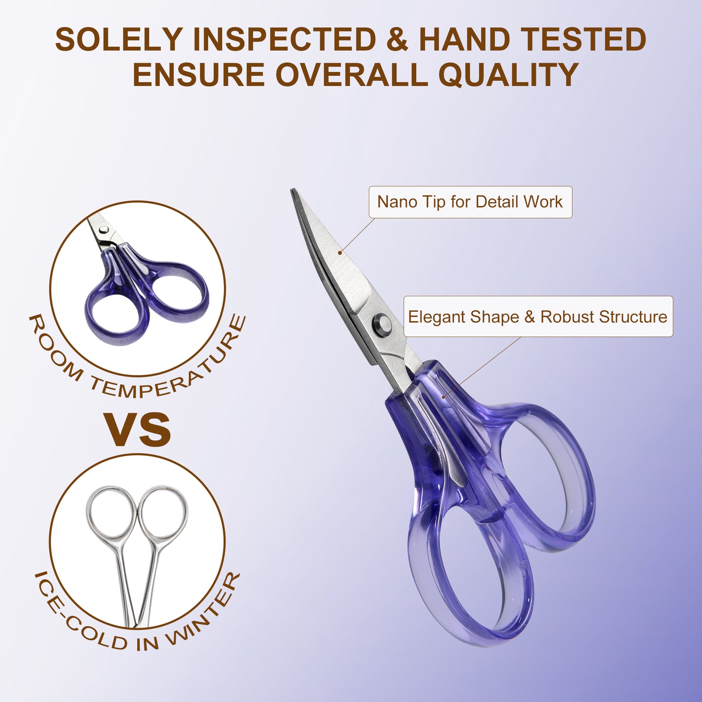 PAFASON® Sharpest and Precise Stainless Steel Curved & Straight Thread Yarn Cutting Scissors with Protective Cover - Ideal for Embroidery, Quilting, Sewing, Knitting, Crafting