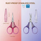 PAFASON Small Stainless Steel Precise Embroidery Scrapbooking Quilting Crafting Sewing Thread Yarn Fabric Cross Stitch Crochet Knitting Detail Cutting Travel Scissors with Safe Cap n TSA Complied