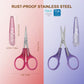 PAFASON 4" Stainless Steel Detail Craft Scissors Set with Straight Precise Tips & Safety Cap & TSA Complied Ideal for Scrapbooking, Paper Yarn Thread Fabric Cutting Sewing Quilting Embroidery Knitting