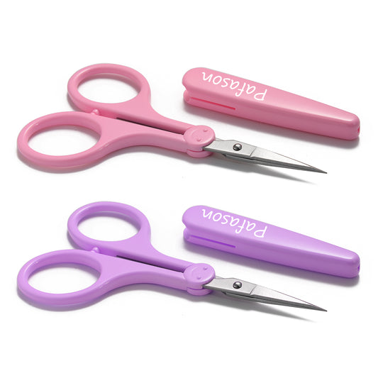 PAFASON® 4" Stainless Steel Detail Craft Scissors Set with Straight & Precise Tips & Safety Cover Ideal for Scrapbooking, Paper Cutting, Sewing, Crafting, Quilting