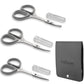 PAFASON Ultra Sharp Beard Scissors Set, High Precision Straight Curved Round Tip Mustache Facial Nose Hair Trimming Tool, Stainless Steel, Safety Case, Premium Leather Pouch