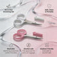 PAFASON Small High Precision Eyebrow Grooming Scissors Set, Beauty Makeup Cosmetic Tool, Curved, Straight Tip, Stainless Steel, Safety Case for Trimming Eyelash Extensions