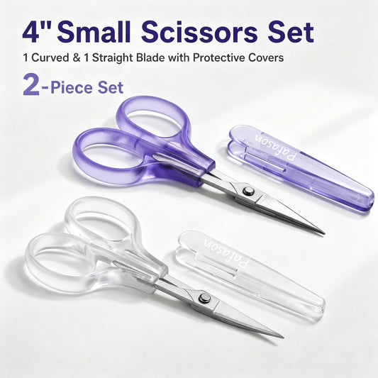 PAFASON Small Travel Sewing Embroidery Scissors Set Curve Straight Tip