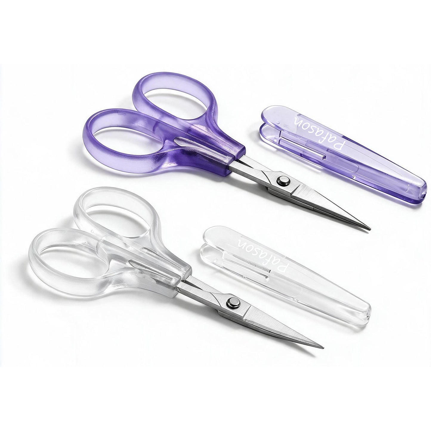 PAFASON Small Travel Sewing Embroidery Scissors Set Curve Straight Tip Stainless Steel for Quilting Knitting Crafting Cross Stitch Crochet Thread Yarn Paper Detail Cutting Safety Case
