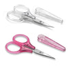 PAFASON Small Travel Embroidery Craft Scissors Set Straight Curved Tip  Stainless Steel for Scrapbooking Quilting Sewing Knitting Cross Stitch Crochet Thread Yarn Paper Detail Cutting Safety Case