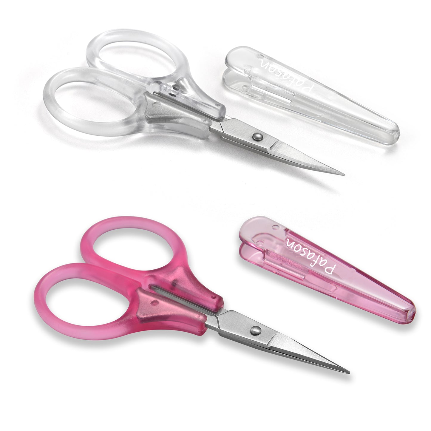 PAFASON Small Travel Embroidery Craft Scissors Set Straight Curved Tip  Stainless Steel for Scrapbooking Quilting Sewing Knitting Cross Stitch Crochet Thread Yarn Paper Detail Cutting Safety Case