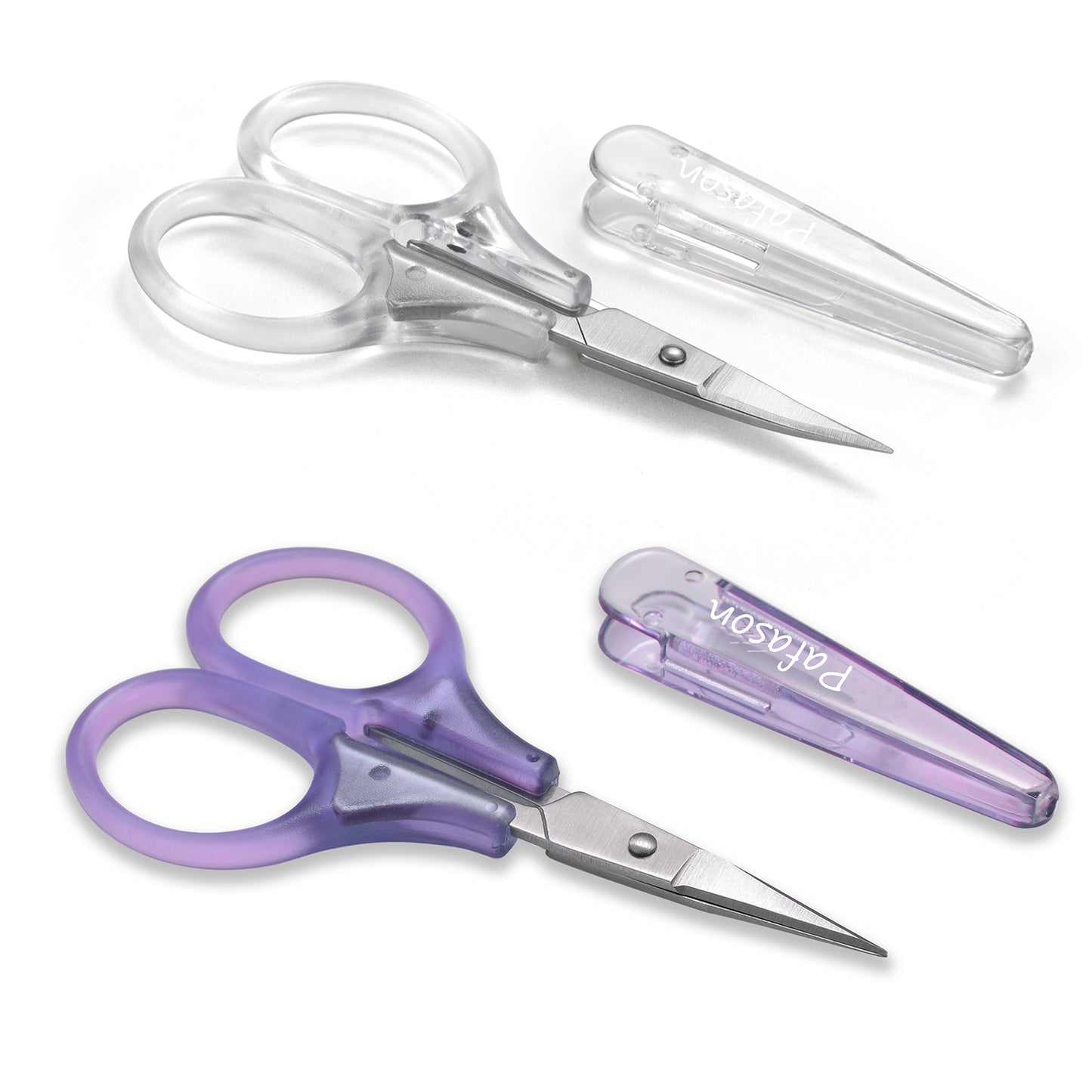 PAFASON Small Travel Embroidery Craft Scissors Set Straight Curved Tip  Stainless Steel for Scrapbooking Quilting Sewing Knitting Cross Stitch Crochet Thread Yarn Paper Detail Cutting Safety Case