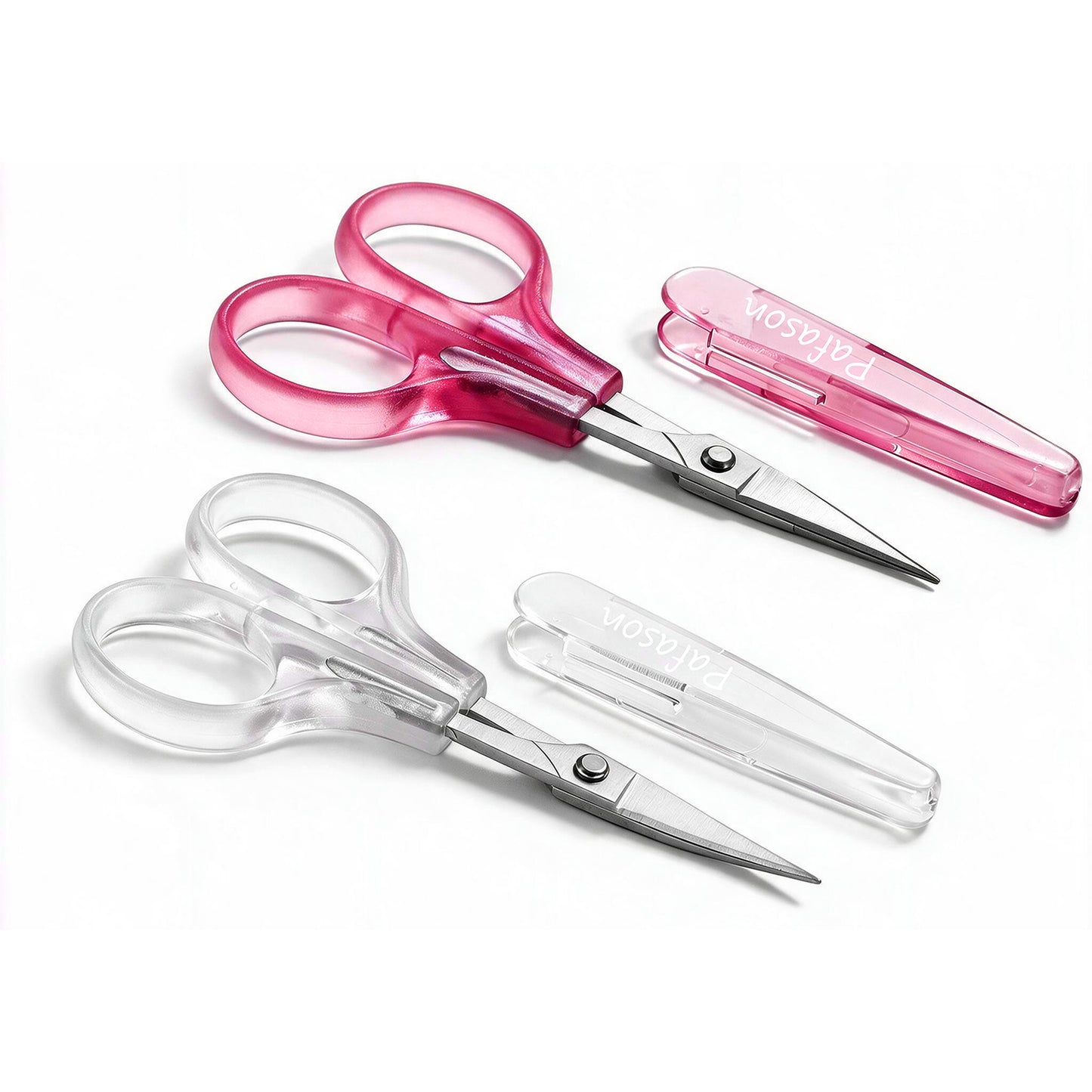 PAFASON Small Travel Sewing Embroidery Scissors Set Curve Straight Tip Stainless Steel for Quilting Knitting Crafting Cross Stitch Crochet Thread Yarn Paper Detail Cutting Safety Case