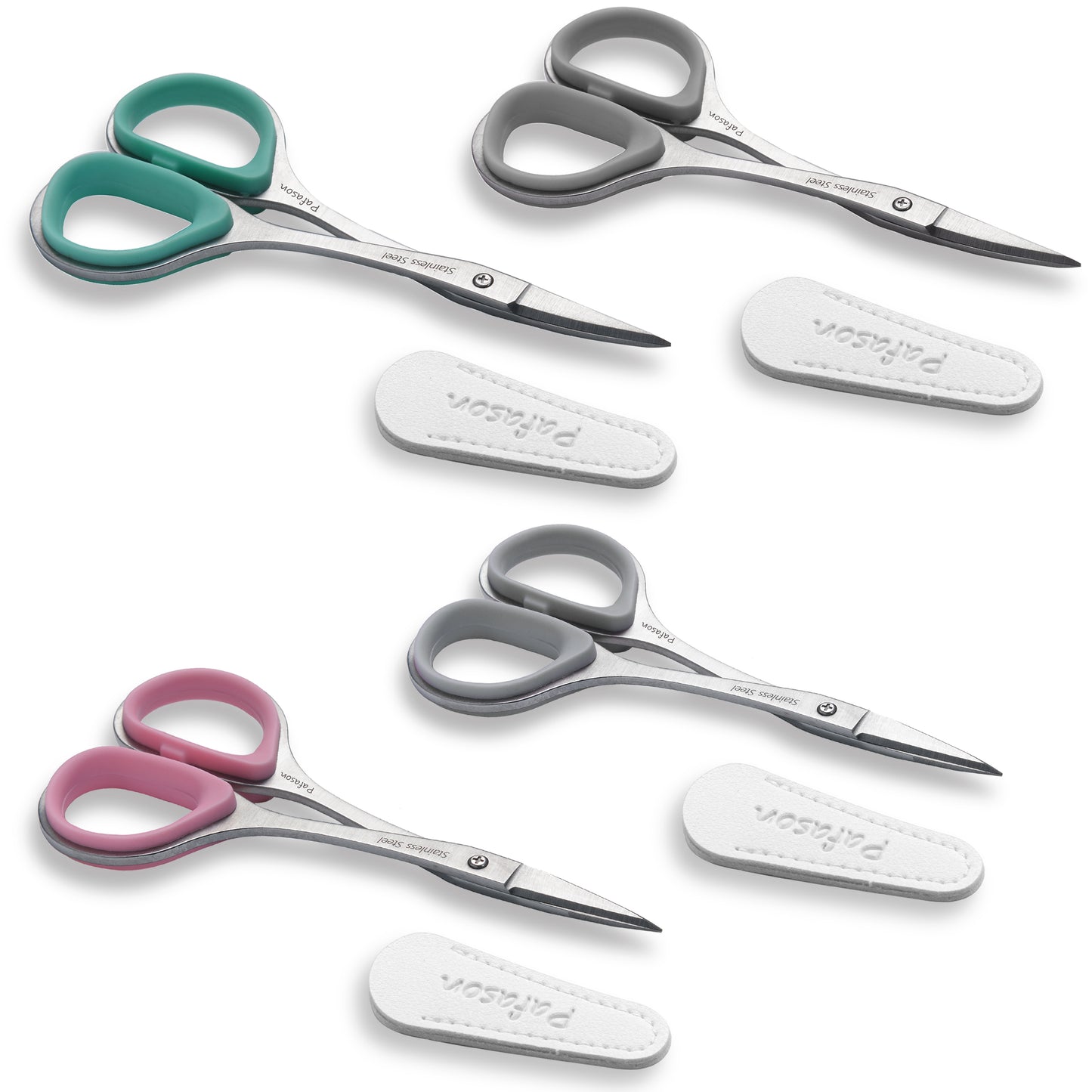 PAFASON Small Travel Sewing Scissors Set Curved Straight Tip All Purpose for Quilting Embroidery Knitting Crafting Cross Stitch Crochet Thread Yarn Paper Fabric Detail Multipurpose Cutting Safety Case