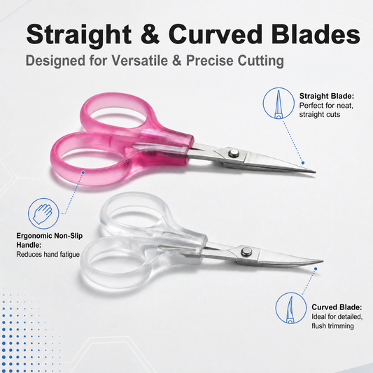 PAFASON Small Travel Sewing Embroidery Scissors Set Curve Straight Tip