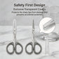 PAFASON Small Travel Manicure Scissors Set, 2 PC Multi-Purpose Curved and Straight Precision Tip Cuticle Beauty Grooming Tool for Eyelash, Eyebrow Nail Dry Skin,Stainless Steel, Safety Cases