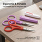 PAFASON Small Travel Sewing Crafting Scissors Set Straight Curved Tip Stainless Steel for Quilting DIY Knitting Embroidery Cross Stitch Crochet Thread Yarn Paper Detail Cutting Safety Case