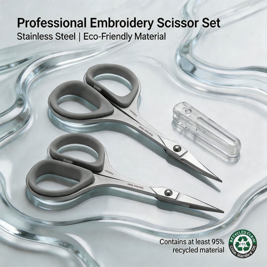 PAFASON Small Travel Sewing Embroidery Scissors Set Curve Straight Tip