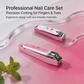 PAFASON Nail Clipper Set Curved Blade Fingernail and Toenail Cutter  Stainless Steel Rust-proof Ergonomic Design Sturdy Anti Splash Nail Catcher Built-in Nail Files for Men and Women