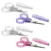 PAFASON Small Travel Embroidery Craft Scissors Set Straight Curved Tip Stainless Steel for Scrapbooking Quilting Sewing Knitting Cross Stitch Crochet Thread Yarn Paper Detail Cutting Safety Case