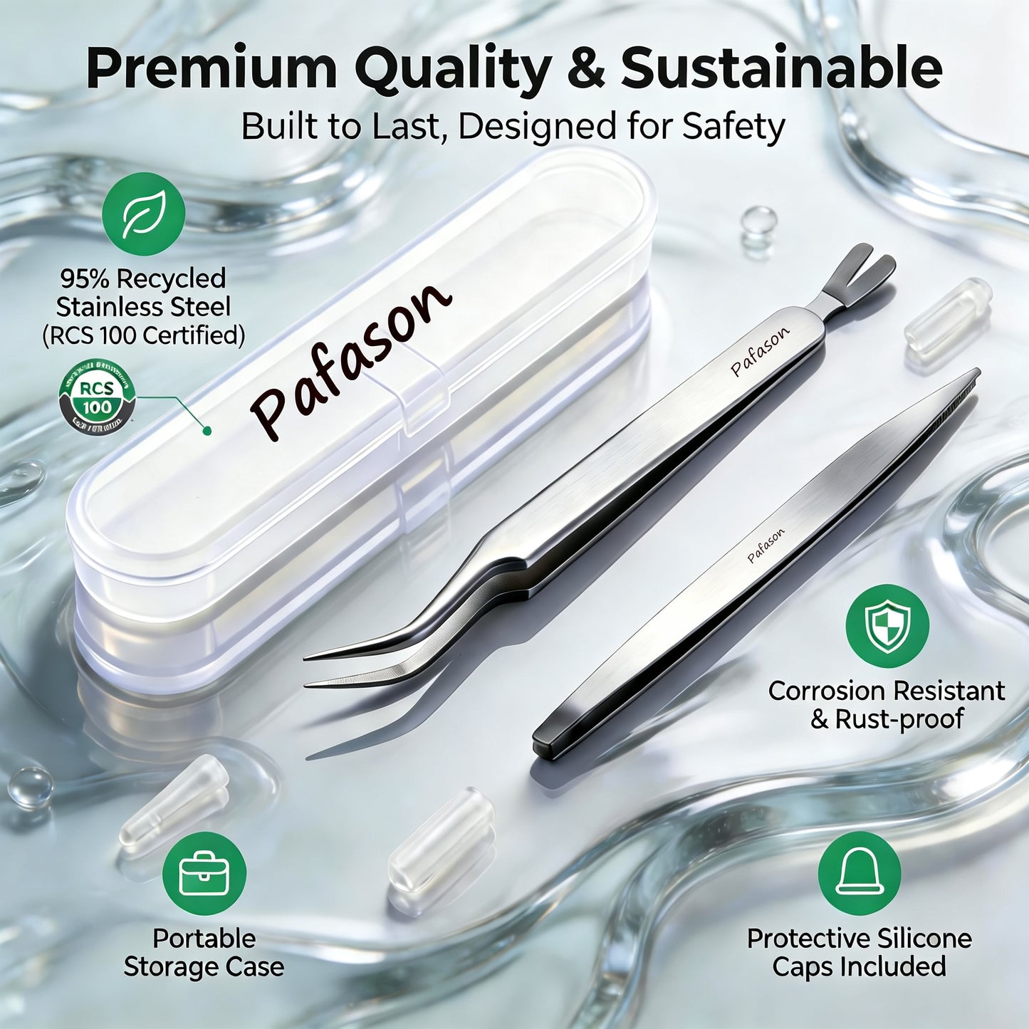 PAFASON Premium Tick Removal Tweezer Tool Set, Dual-Headed, Multi-functional Stainless Steel Twister Remover for Dogs, Cats, Humans, Storage Case