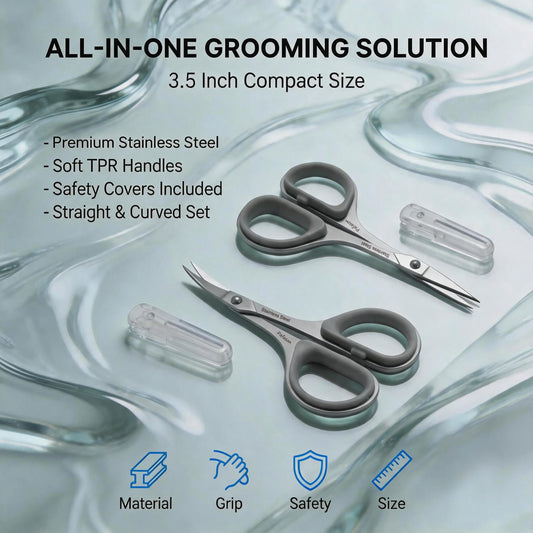 PAFASON Small Travel Eyebrow Eyelash Hair Trimming Scissors Set Point Tip