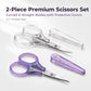 PAFASON Small Travel Embroidery Craft Scissors Set Straight Curved Tip  Stainless Steel for Scrapbooking Quilting Sewing Knitting Cross Stitch Crochet Thread Yarn Paper Detail Cutting Safety Case