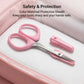 PAFASON Small High Precision Eyebrow Grooming Scissors Set, Beauty Makeup Cosmetic Tool, Curved, Straight Tip, Stainless Steel, Safety Case for Trimming Eyelash Extensions
