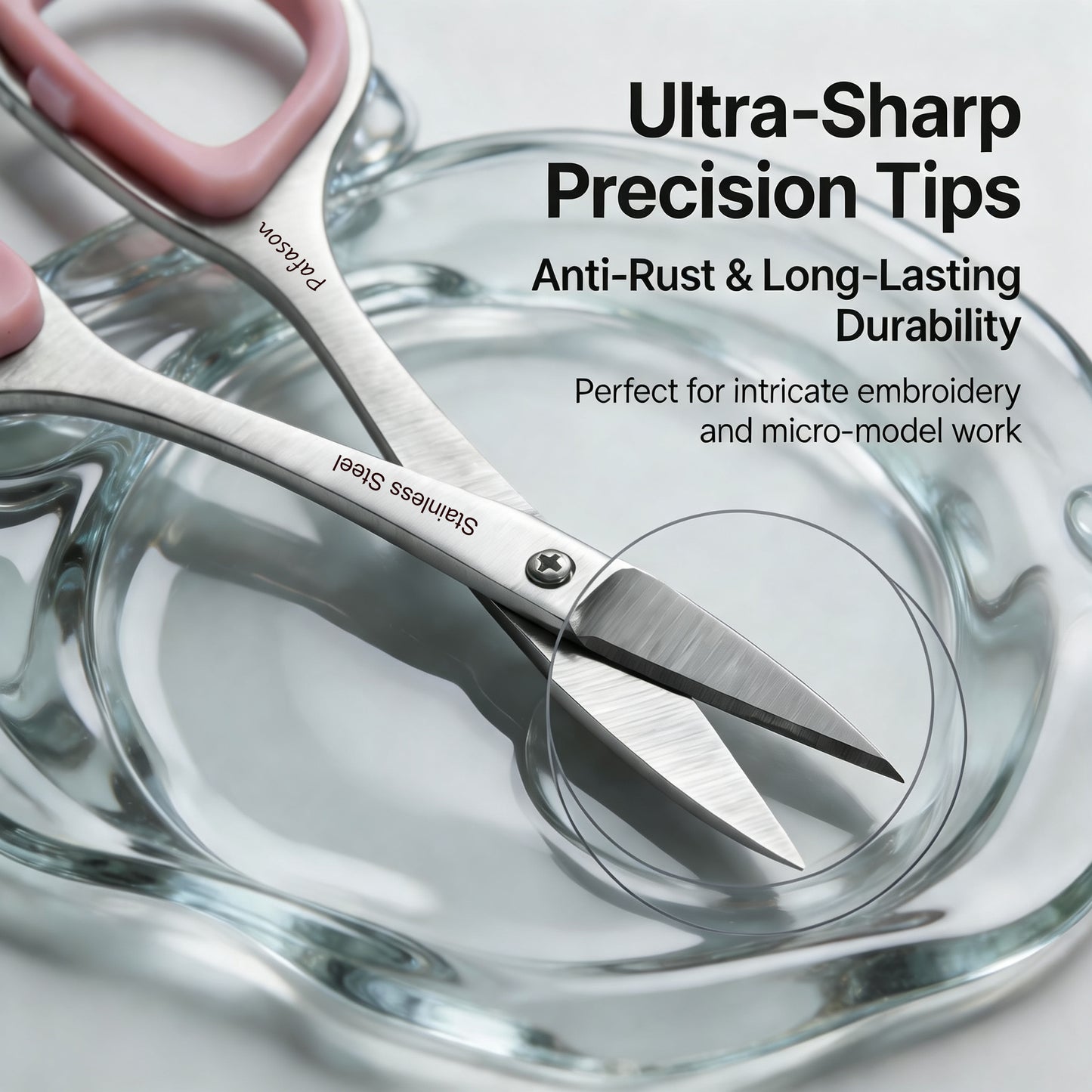 PAFASON Small Travel Sewing Scissors Set Curved Straight Tip All Purpose for Quilting Embroidery Knitting Crafting Cross Stitch Crochet Thread Yarn Paper Fabric Detail Multipurpose Cutting Safety Case