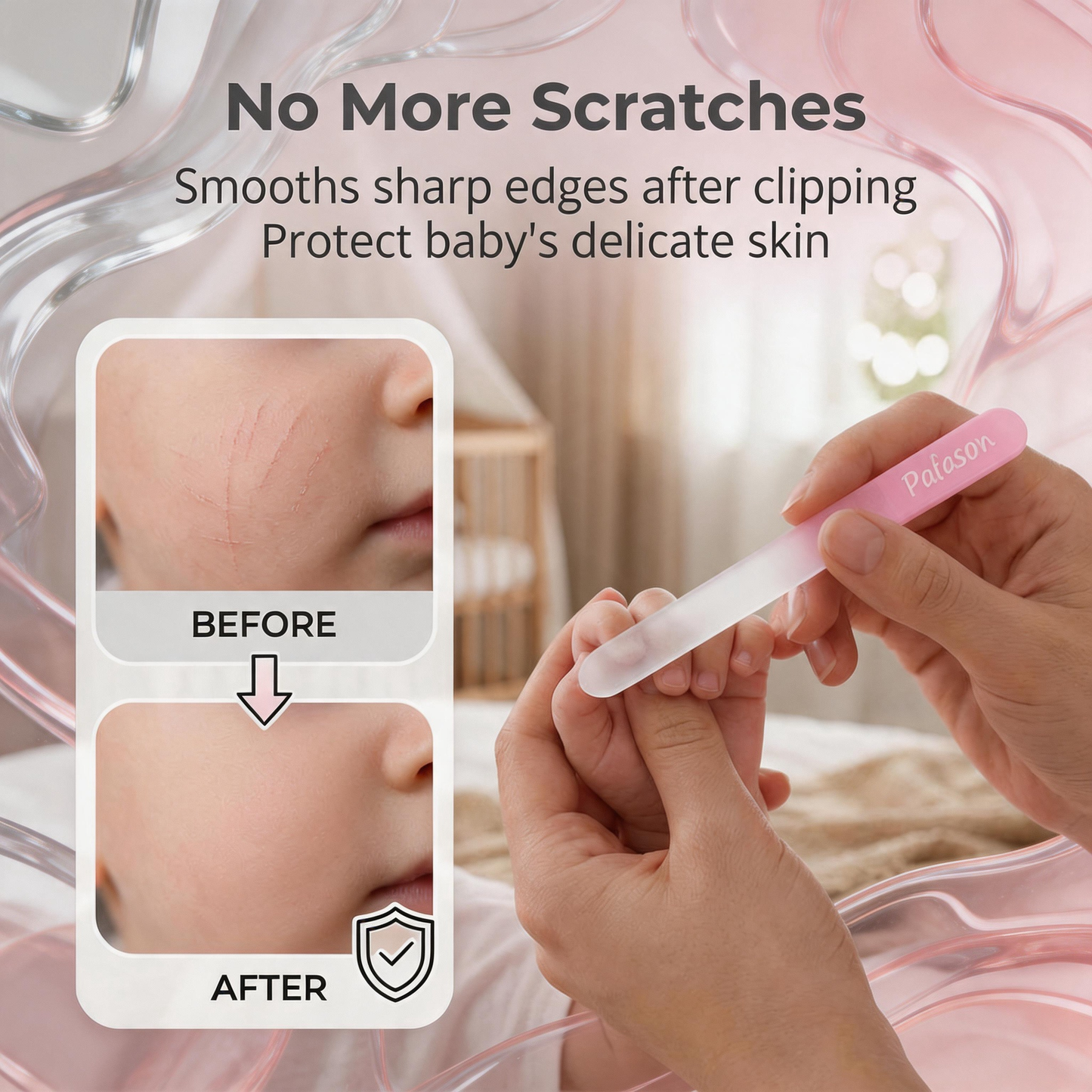 PAFASON Baby Safety Nail Clipper Cutter Trimmer with Nail Catcher and Baby Glass Nail File, Czech Float Glass, Stainless Steel Ideal for Young Children Infant, Newborns Toddlers