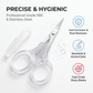 PAFASON Small Travel Sewing Embroidery Scissors Set Curve Straight Tip Stainless Steel for Quilting Knitting Crafting Cross Stitch Crochet Thread Yarn Paper Detail Cutting Safety Case