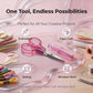 PAFASON Small Travel Craft Scissors Set Straight Curved Precision Tip All Purpose for Scrapbooking Quilting Sewing Knitting Embroidery Cross Stitch Crochet Thread Yarn Paper Detail Cutting Safety Case