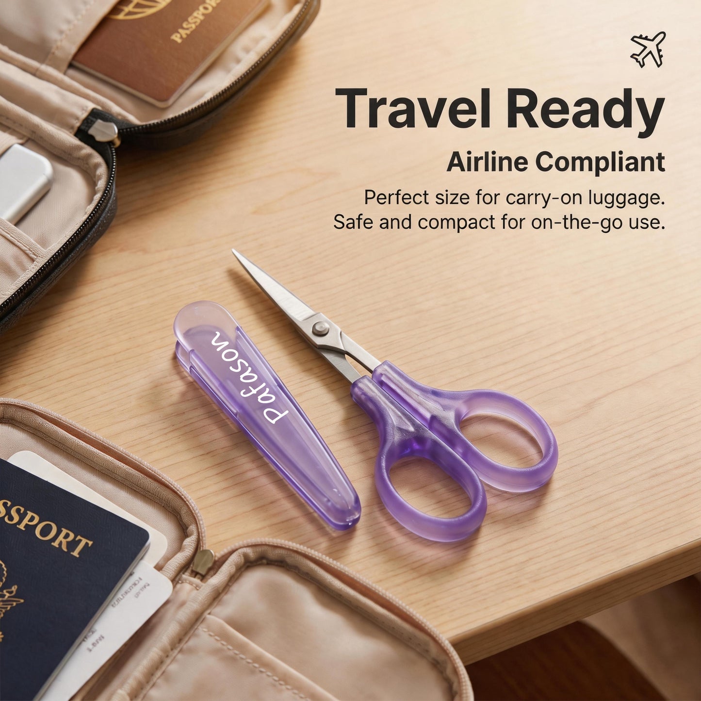 PAFASON Small Travel Embroidery Scissors Set Curved Straight Tip All Purpose for Quilting Sewing Knitting Crafting Cross Stitch Crochet Thread Yarn Paper Fabric Detail Multipurpose Cutting Safety Case