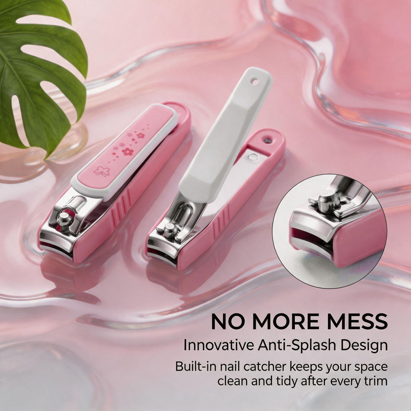 PAFASON Nail Clipper Set Curved Blade Fingernail and Toenail Cutter  Stainless Steel Rust-proof Ergonomic Design Sturdy Anti Splash Nail Catcher Built-in Nail Files for Men and Women