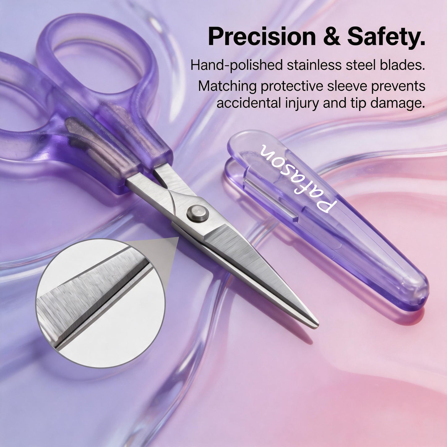 PAFASON Small Craft Scissors Set Straight Precision Fine Tip All Purpose for Scrapbooking Quilting Sewing Knitting Embroidery Cross Stitch Crochet Thread Yarn Paper Fabric Detail Cutting, Safety Case
