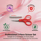 PAFASON Small Travel Sewing Crafting Scissors Set Straight Curved Tip Stainless Steel for Quilting DIY Knitting Embroidery Cross Stitch Crochet Thread Yarn Paper Detail Cutting Safety Case