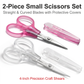 PAFASON Small Travel Sewing Embroidery Scissors Set Curve Straight Tip Stainless Steel for Quilting Knitting Crafting Cross Stitch Crochet Thread Yarn Paper Detail Cutting Safety Case